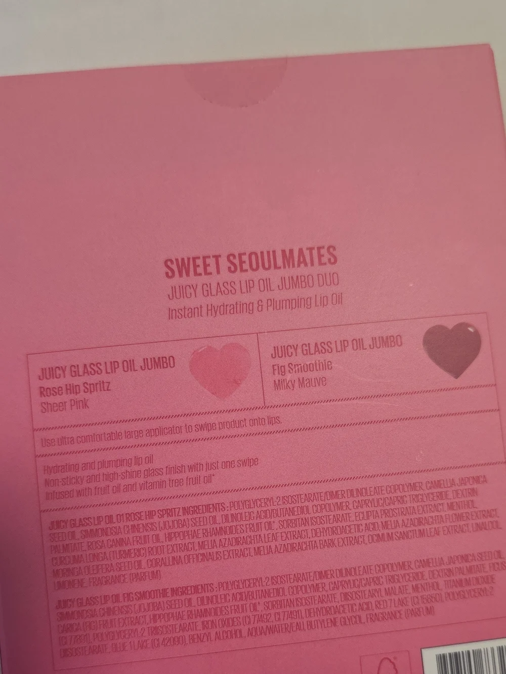 NIB Kaja Sweet Seoulmates Juicy Glass Lip Oil Jumbo Duo Set